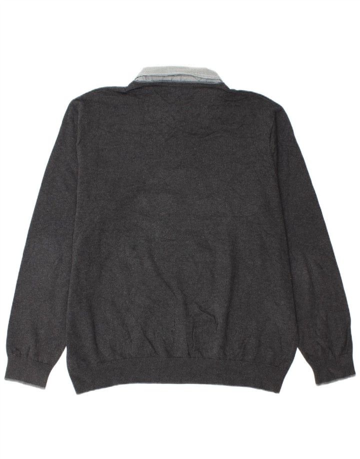 Maglione da uomo con scollo a V Marks & Spencer XL in cotone grigio