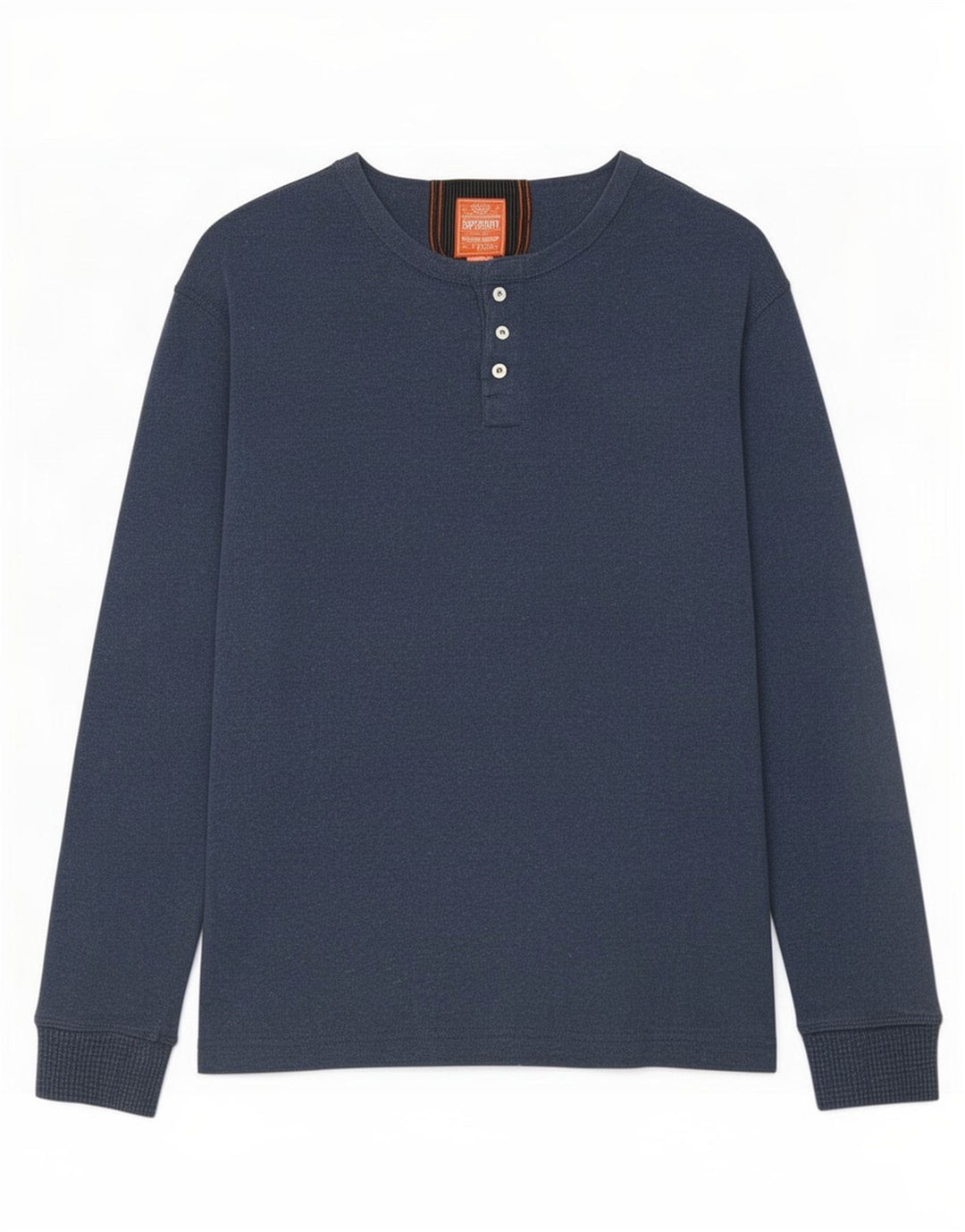 Top da uomo a maniche lunghe Superdry in cotone blu navy medio