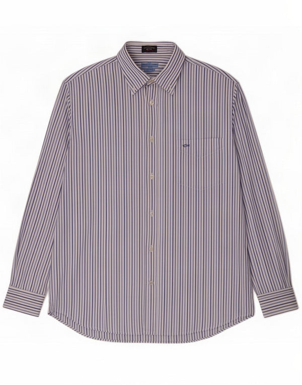 Camicia da uomo Paul & Shark taglia 42 Large Blue Striped
