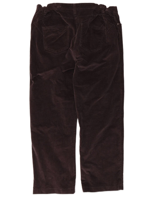 Pantaloni dritti da donna in velluto a coste Cotton Traders UK 16 Large W36 L27 Marrone