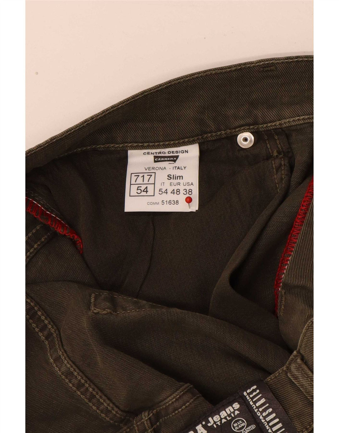 Carrera Uomo 717 Jeans slim W38 L34 Cotone kaki