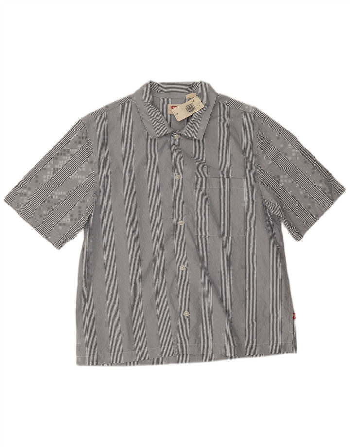 Camicia a maniche corte da uomo Levi's in cotone a righe blu medio