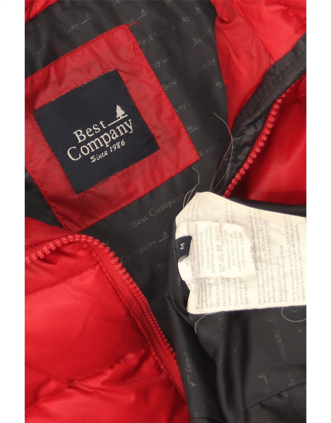 Giacca imbottita con cappuccio da donna Best Company UK 14 nylon rosso medio