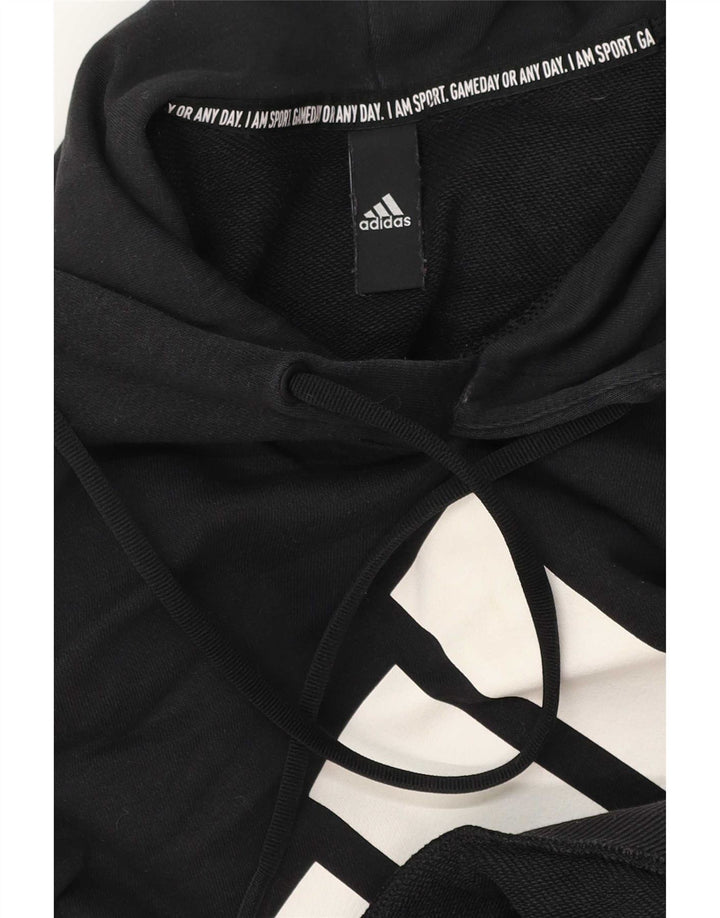 Felpa con cappuccio grafica Adidas da uomo media nera