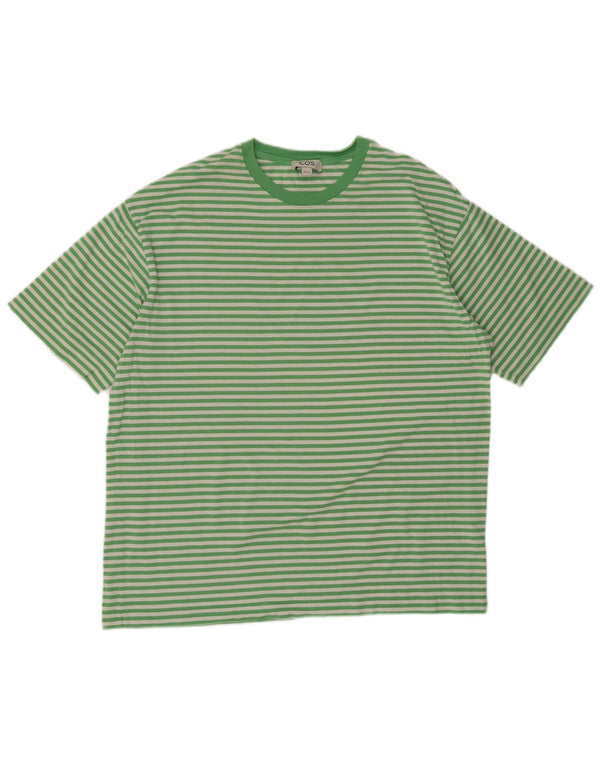 T-shirt da uomo Cos Top in cotone a righe verde medio