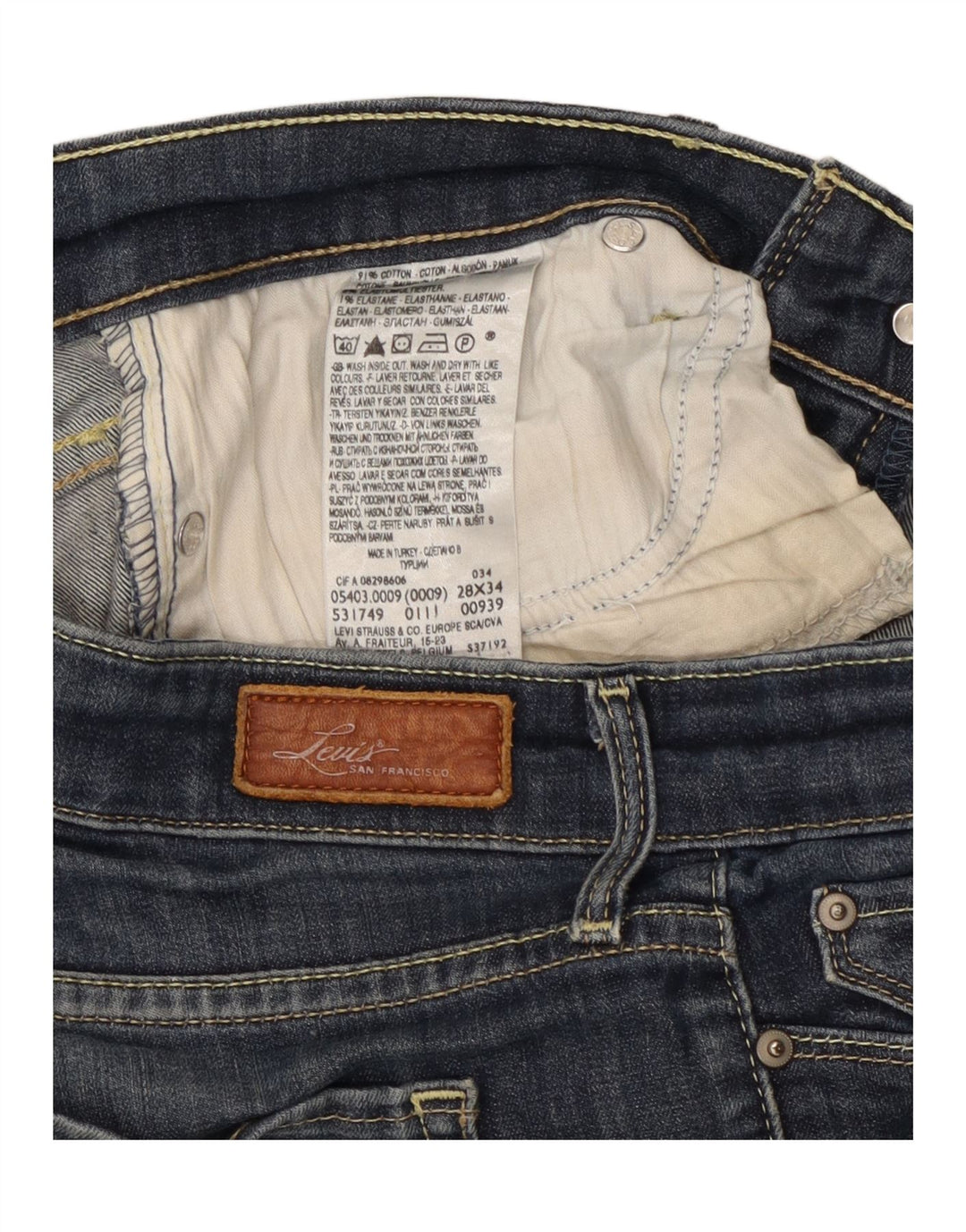 Jeans skinny da donna Levi's W28 L34 cotone blu navy