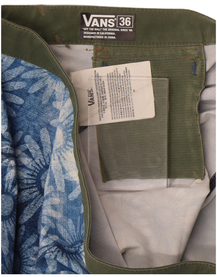 Pantaloncini da bagno da uomo Vans grandi in poliestere floreale blu
