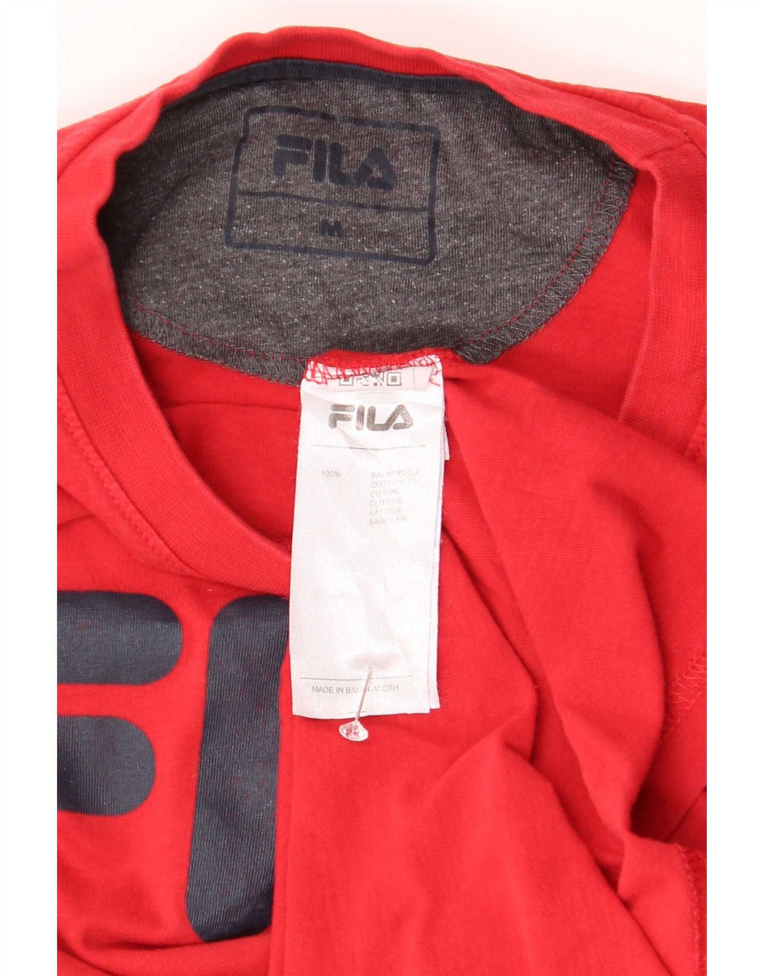 T-shirt grafica da uomo Fila Top in cotone rosso medio