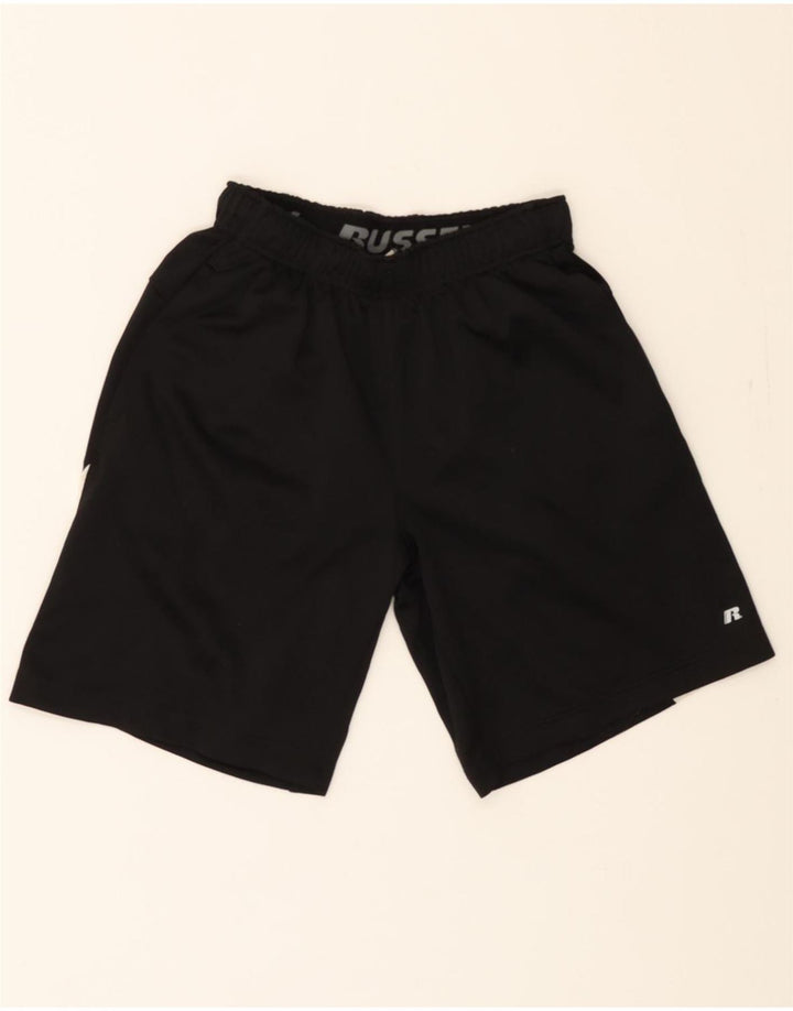 RUSSELL ATHLETIC Mens Dri-Power Sport Shorts Small Black Colourblock Vintage Russell Athletic and Second-Hand Russell Athletic from Messina Hembry 