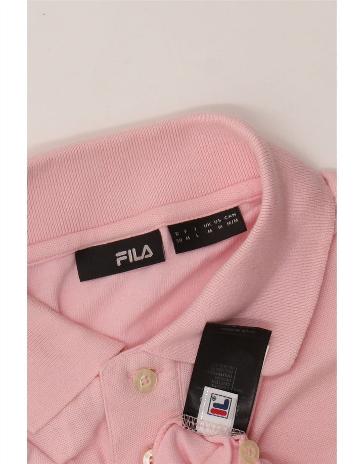 FILA Mens Polo Shirt Medium Pink Cotton
