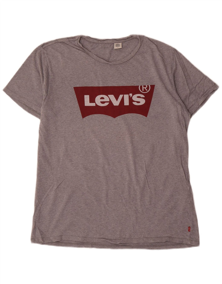 T-shirt grafica da uomo Levi's Top grande in cotone grigio
