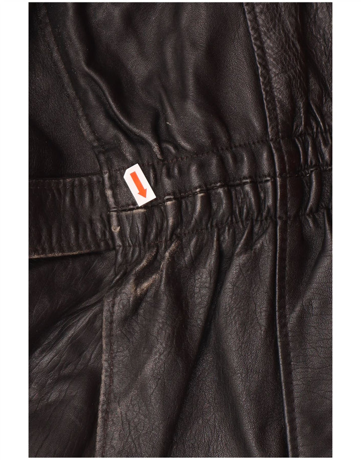 Giacca in pelle da donna vintage IT 46 grande in pelle nera