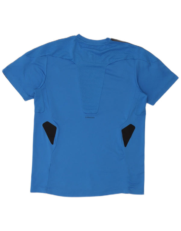 T-shirt Adidas Climacool da uomo Top in poliestere color block blu medio