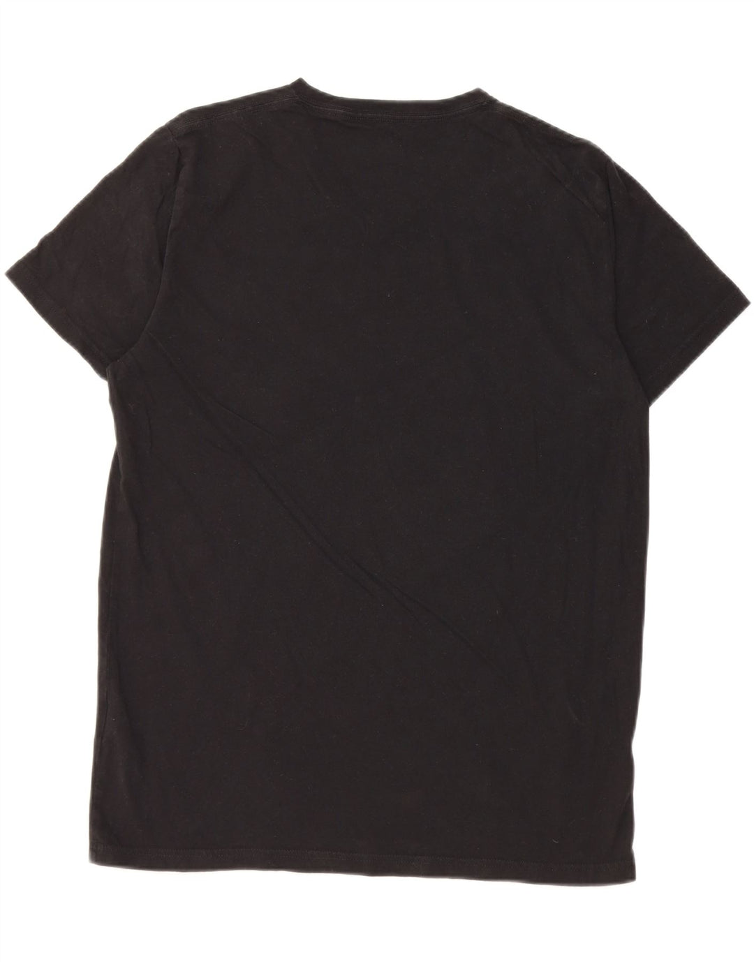 T-shirt Hollister da uomo Top media in cotone nero