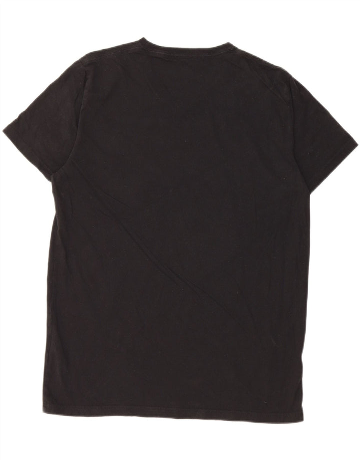 T-shirt Hollister da uomo Top media in cotone nero