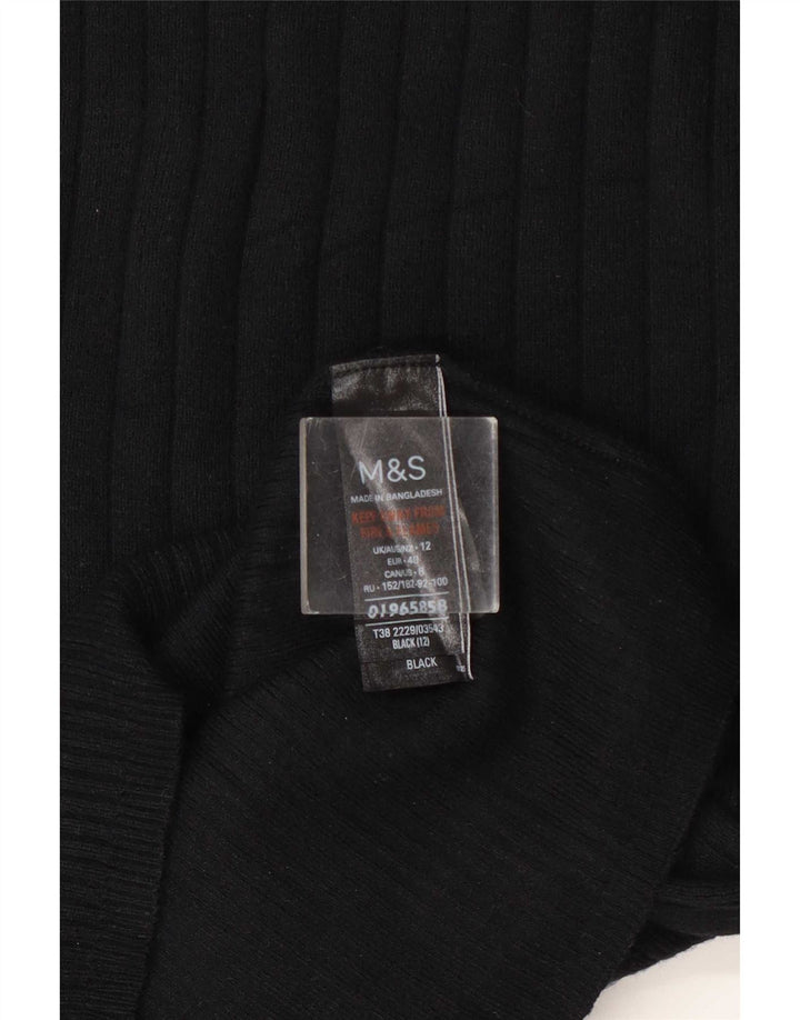Maglione maglione a collo alto da donna Marks & Spencer UK 12 medio nero