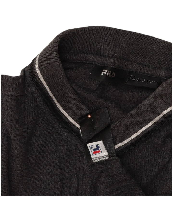 Polo da uomo FILA XL in cotone grigio