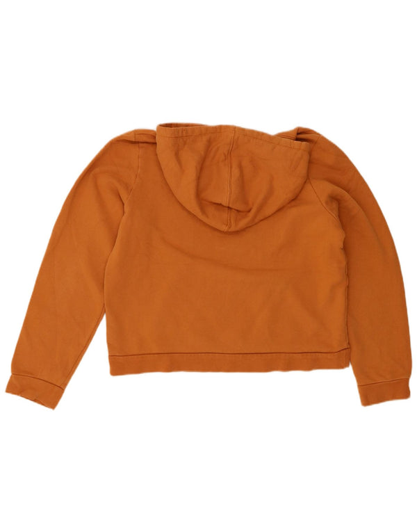 HURLEY Womens Graphic Hoodie Jumper UK 16 Large Orange Cotton