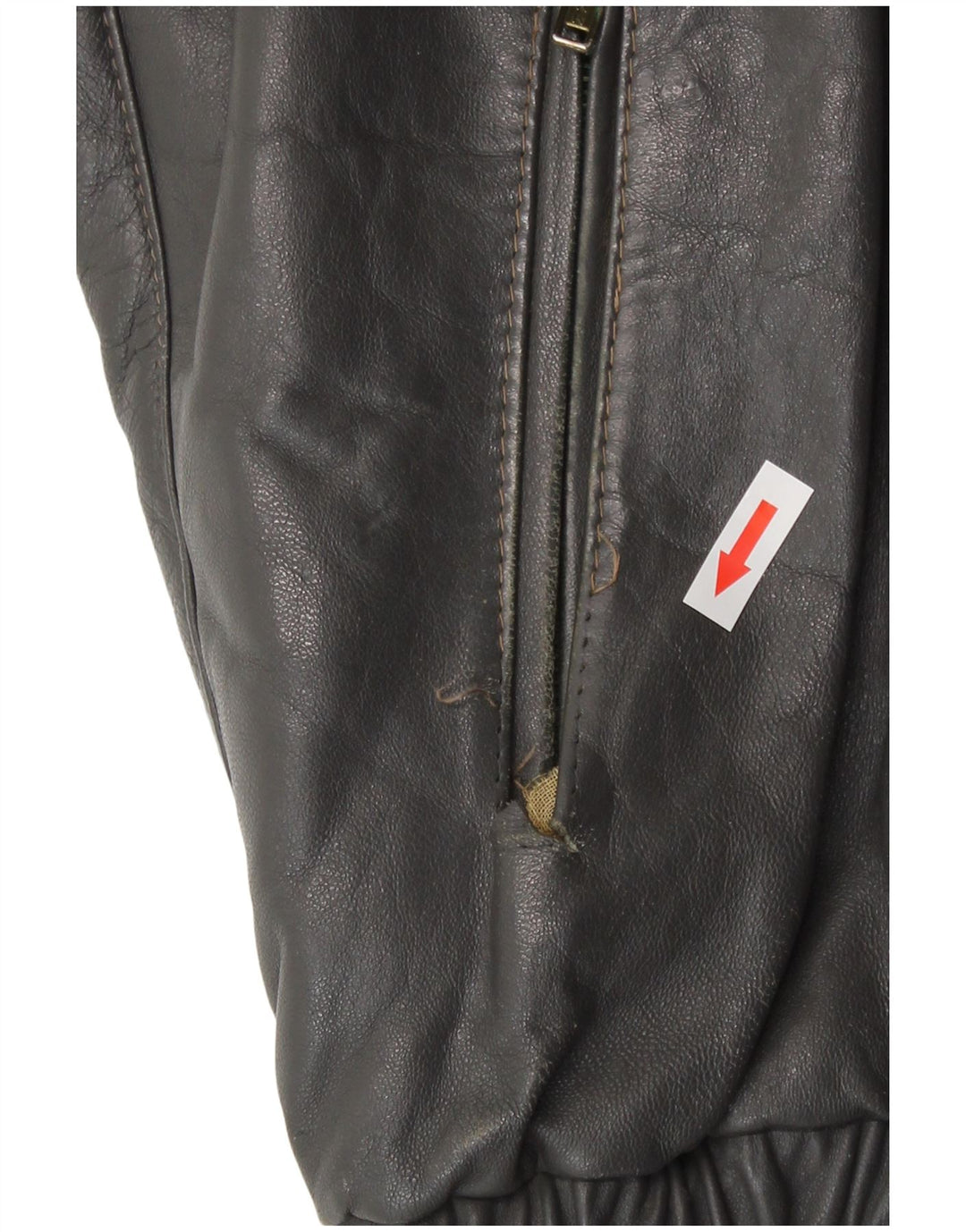 Giacca in pelle vintage da uomo IT 52 XL in pelle grigia