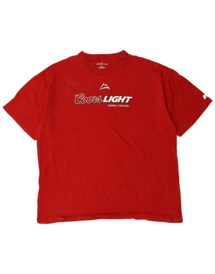 RUSSELL ATHLETIC T-shirt grafica da uomo grande in cotone rosso