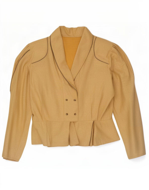 Giacca blazer da donna vintage UK 14 stampa animalier beige medio
