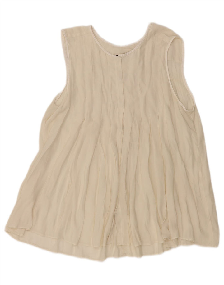 ZARA Womens Sleeveless Shirt Blouse UK 14 Large Off White Vintage Zara and Second-Hand Zara from Messina Hembry 
