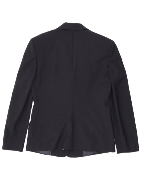 Giacca Blazer a 3 Bottoni da Donna Benetton IT 44 Medio Blu Navy Poliestere