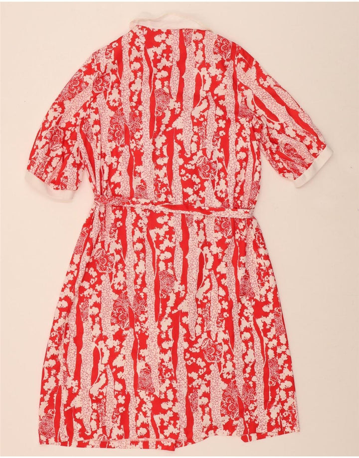 VINTAGE Womens Maxi Dress UK 16 Large  Red Floral Polyester Vintage Vintage and Second-Hand Vintage from Messina Hembry 