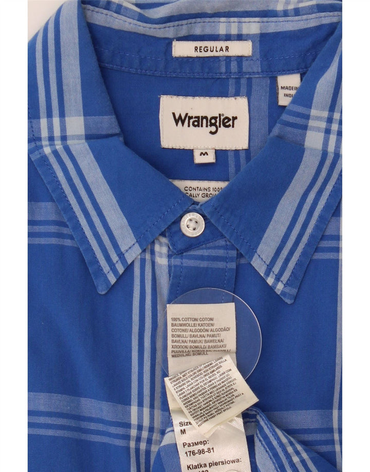 Camicia normale da uomo Wrangler in cotone a quadri blu medio