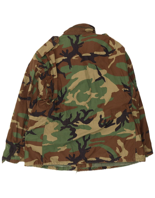 Giacca militare vintage da uomo UK 42 XL cotone mimetico verde