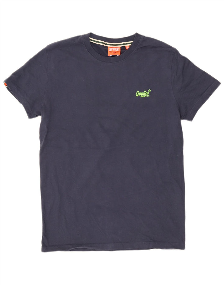 T-shirt da uomo Superdry Top in cotone blu navy medio