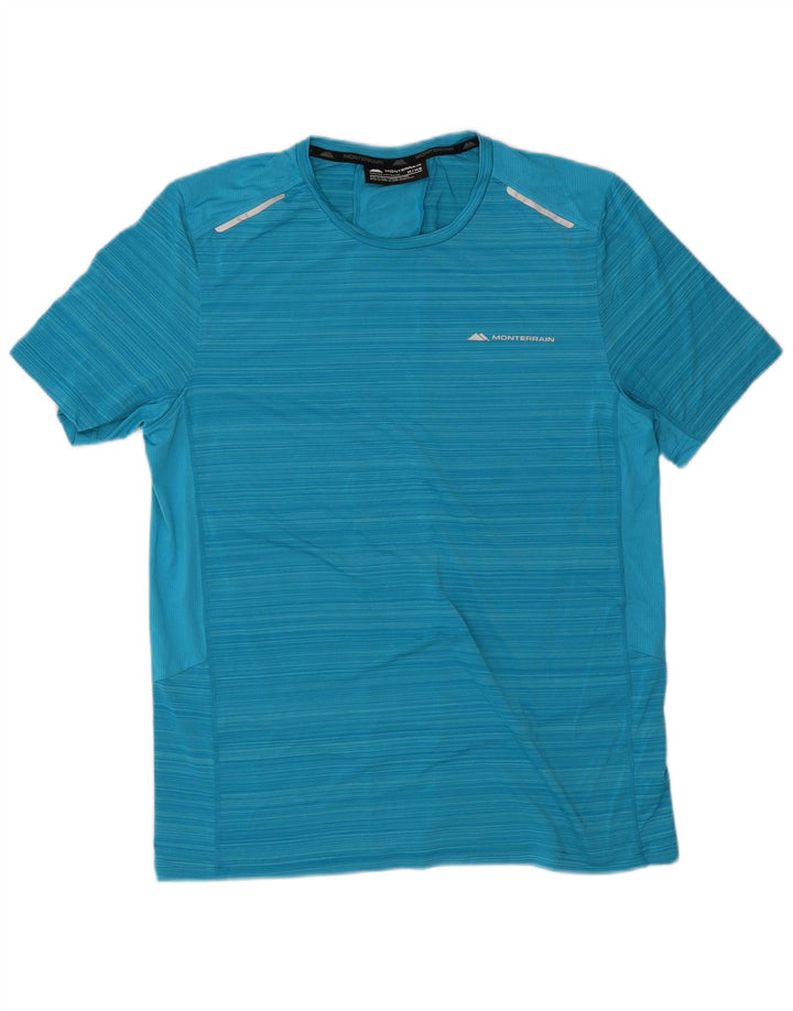 T-shirt grafica da uomo Monterrain Top in poliestere a righe blu medio