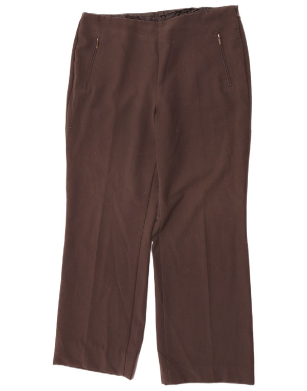 Pantaloni casual dritti da donna Marks & Spencer UK 14 Large W32 L28 Marrone