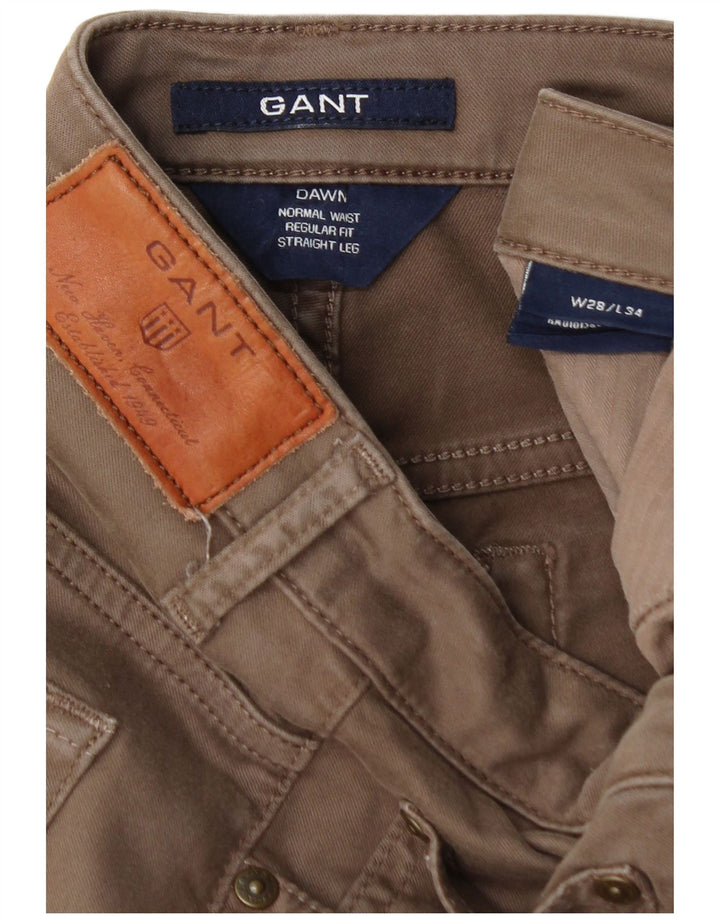 GANT Pantaloni chino da donna Dawn dritti vestibilità regolare W28 L29 cotone marrone