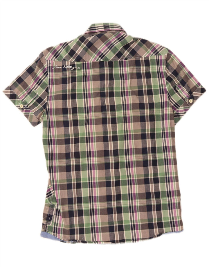 JACK & JONES Camicia a maniche corte da uomo a quadri multicolore medio