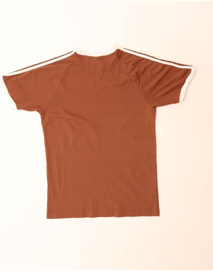 Maglietta Adidas da uomo Top Small in cotone marrone
