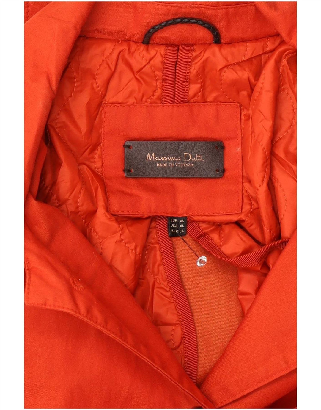 Giubbotto bomber con cappuccio da donna Massimo Dutti UK 18 XL poliestere arancione