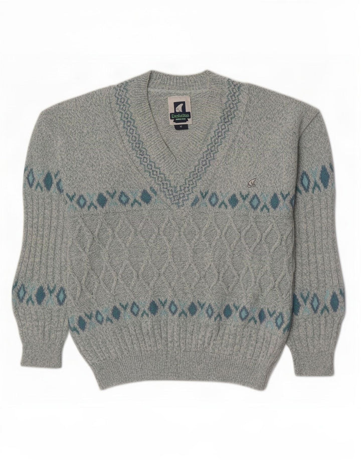Polo Nord Maglione da uomo Evolution con scollo a V Blu medio geometrico