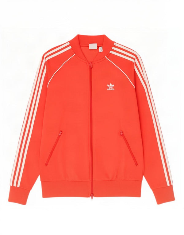 Giacca da ginnastica da donna Adidas UK 12 Medium Red Cotton
