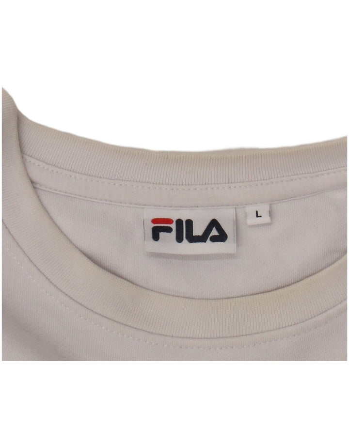 FILA Felpa grafica da uomo Maglione grande in cotone color block nero