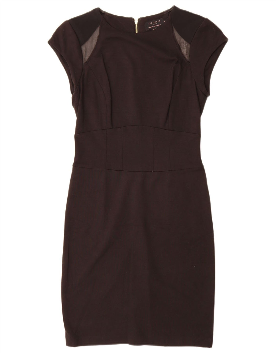 Abito tubino da donna Ted Baker taglia 2 piccolo in viscosa color block nero