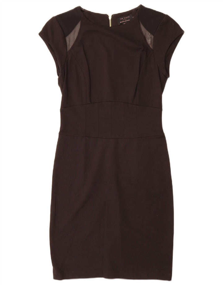 Abito tubino da donna Ted Baker taglia 2 piccolo in viscosa color block nero