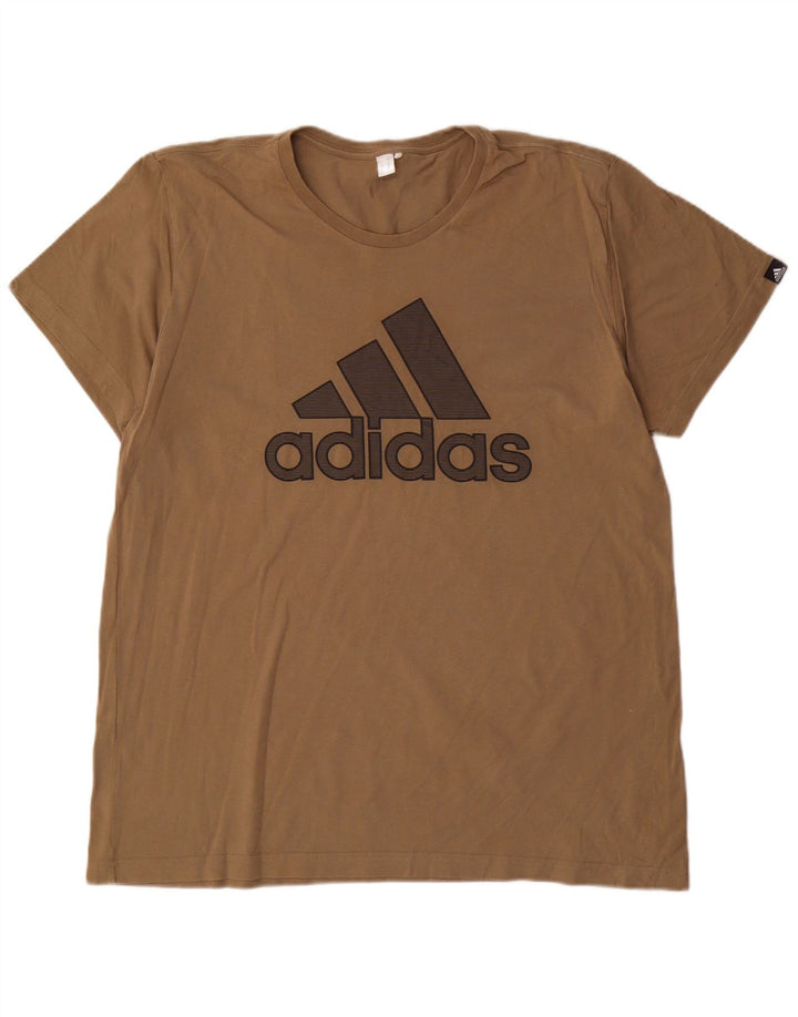 T-shirt grafica da uomo Adidas grande marrone