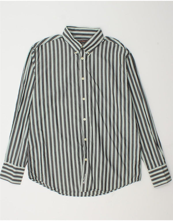 Camicia da uomo Ben Sherman XL in cotone a righe grigie