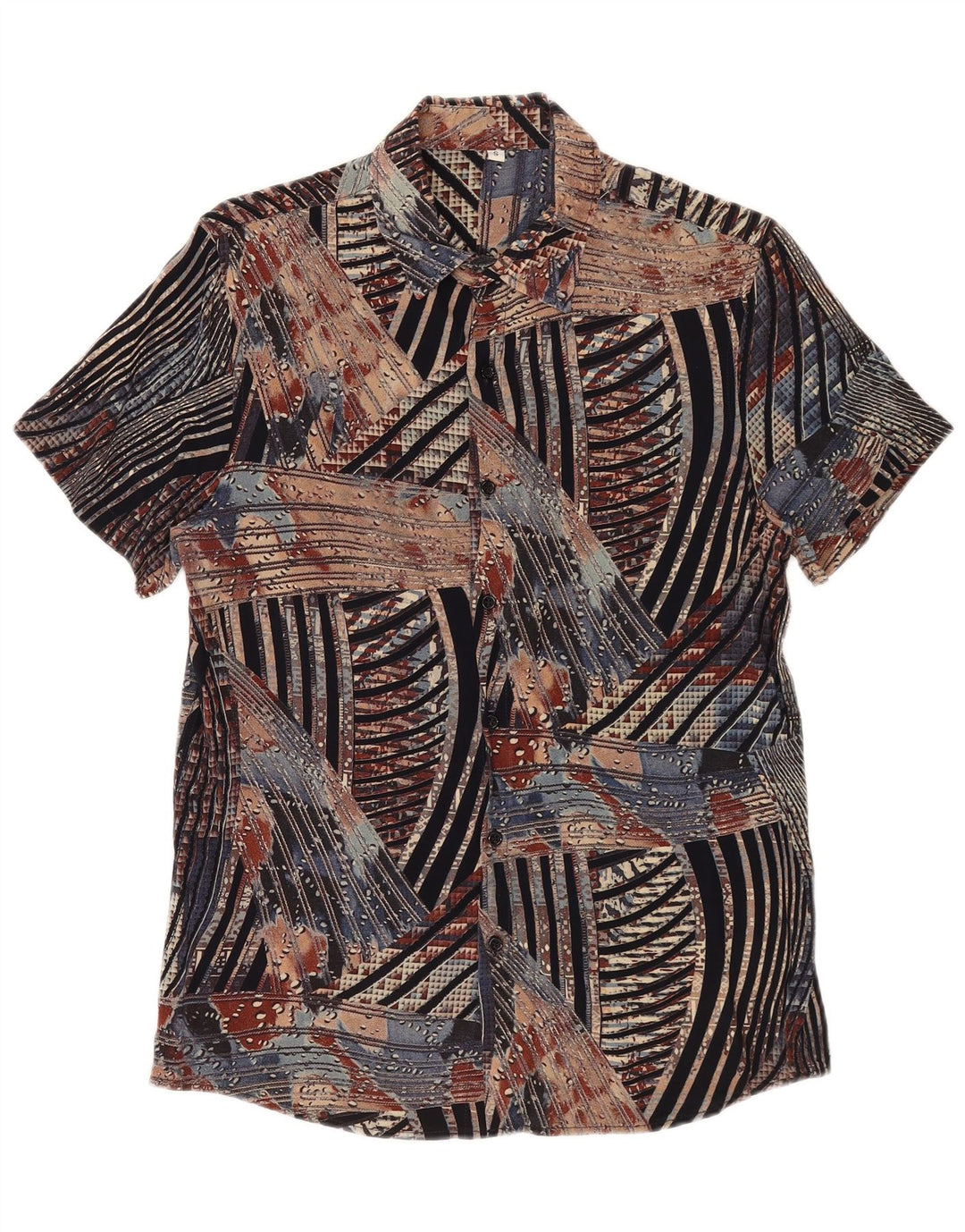 Camicia a maniche corte da uomo VINTAGE piccola a righe multicolore