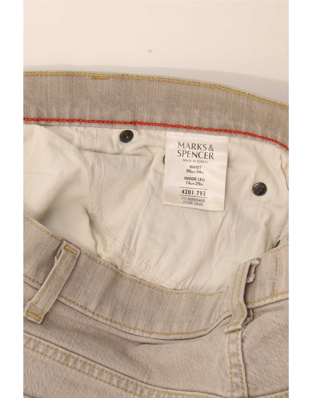 Jeans dritti Marks & Spencer da uomo blu Harbour W34 L29 cotone grigio