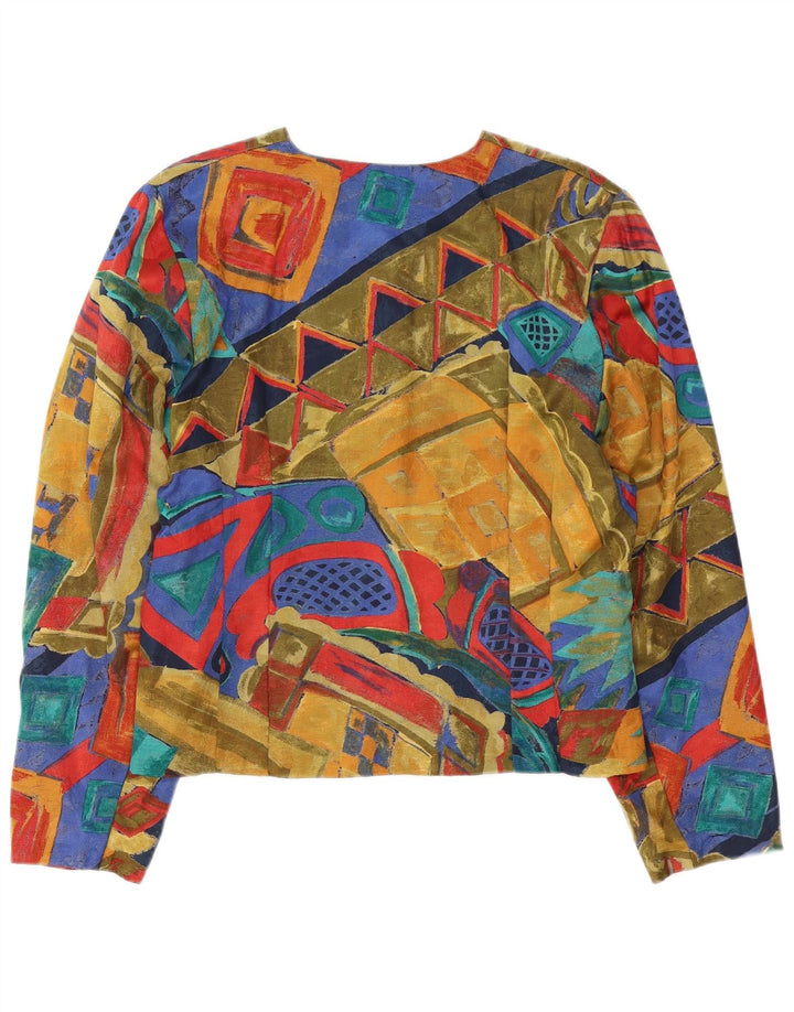 Giacca blazer da donna a 4 bottoni Endora UK 14 grande geometrica multicolore
