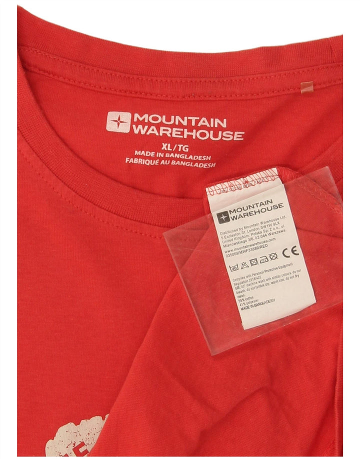 T-shirt grafica da uomo Mountain Warehouse Top XL in cotone rosso