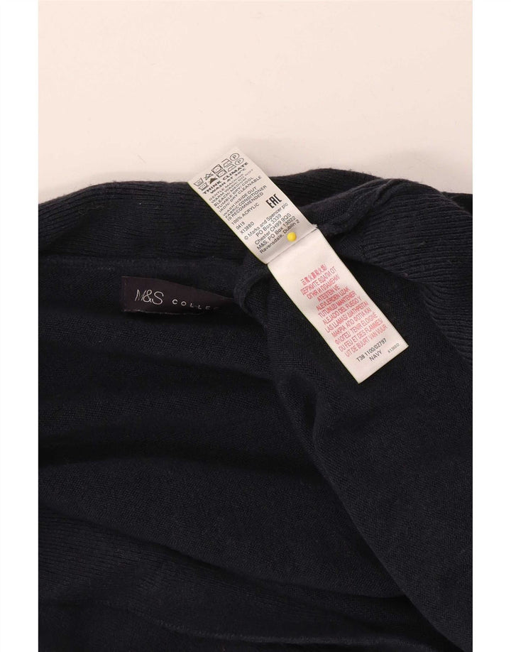 Maglione cardigan aperto da donna Marks & Spencer piccolo acrilico blu navy