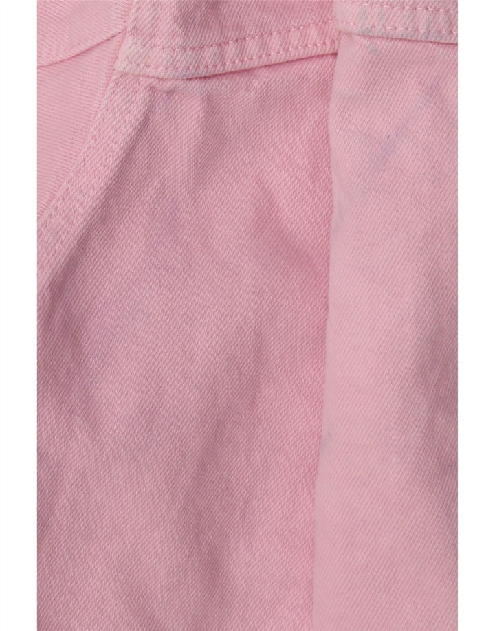 Giacca di jeans oversize da donna ZARA UK 10 piccola in cotone rosa